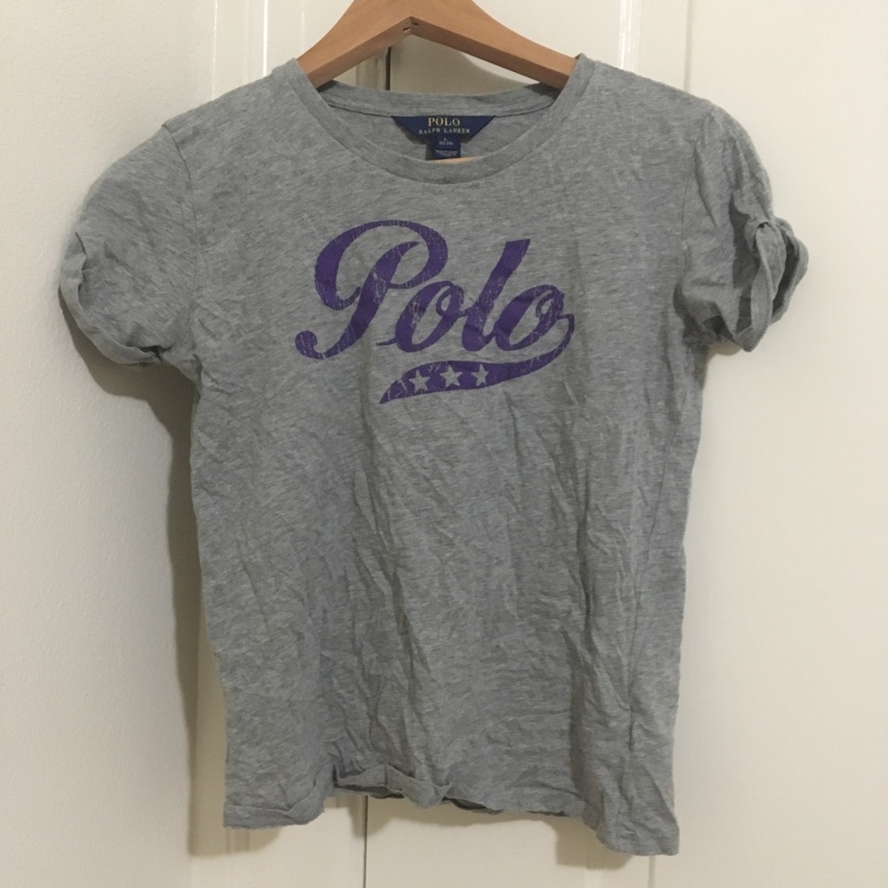 Gray cotton logo t-shirt